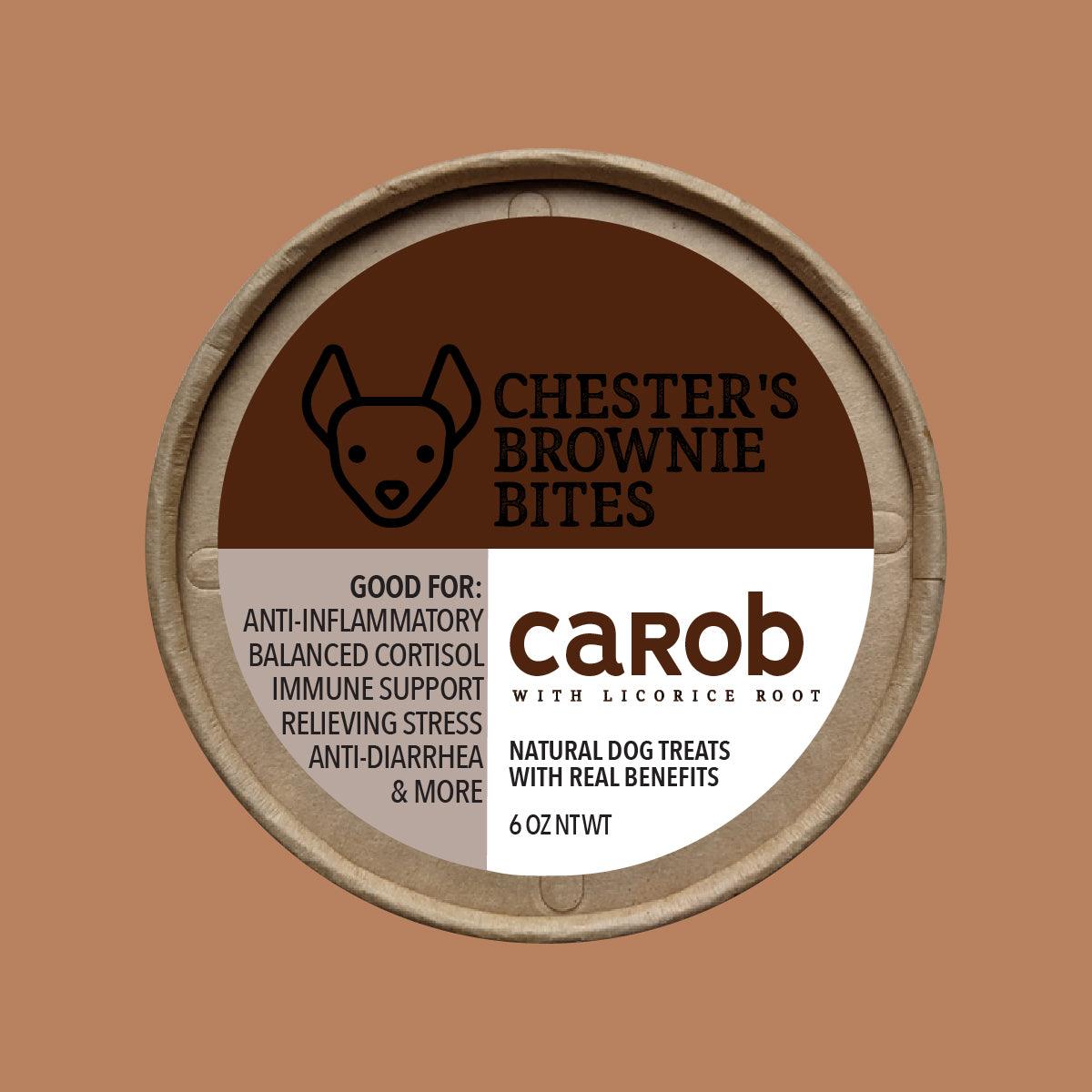 Chester's brownie bites dog treats for cortisol support  | NATURAL DOG TREATS