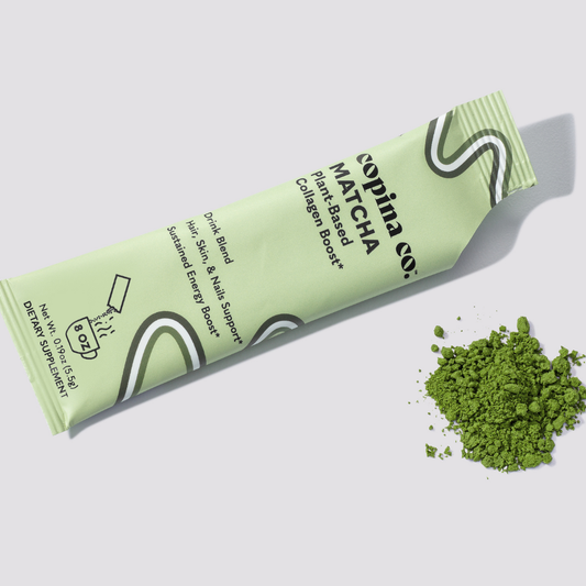 Matcha Plant-Based Collagen Boost Latte Stick Packs | 10 Travel Sized Sticks