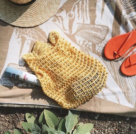 Eco-Friendly Karma Wooden Beads Crochet Bag in Pale Yellow