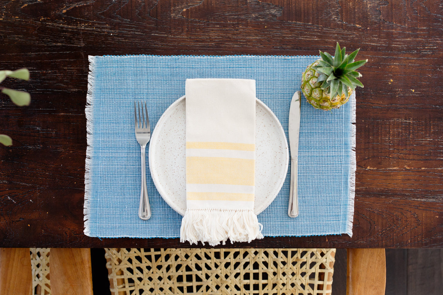 Eco-Friendly Handwoven Dining Napkins | Yellow