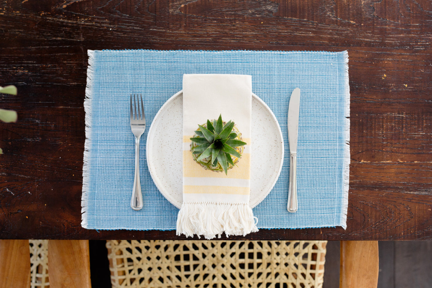 Eco-Friendly Handwoven Dining Napkins | Yellow