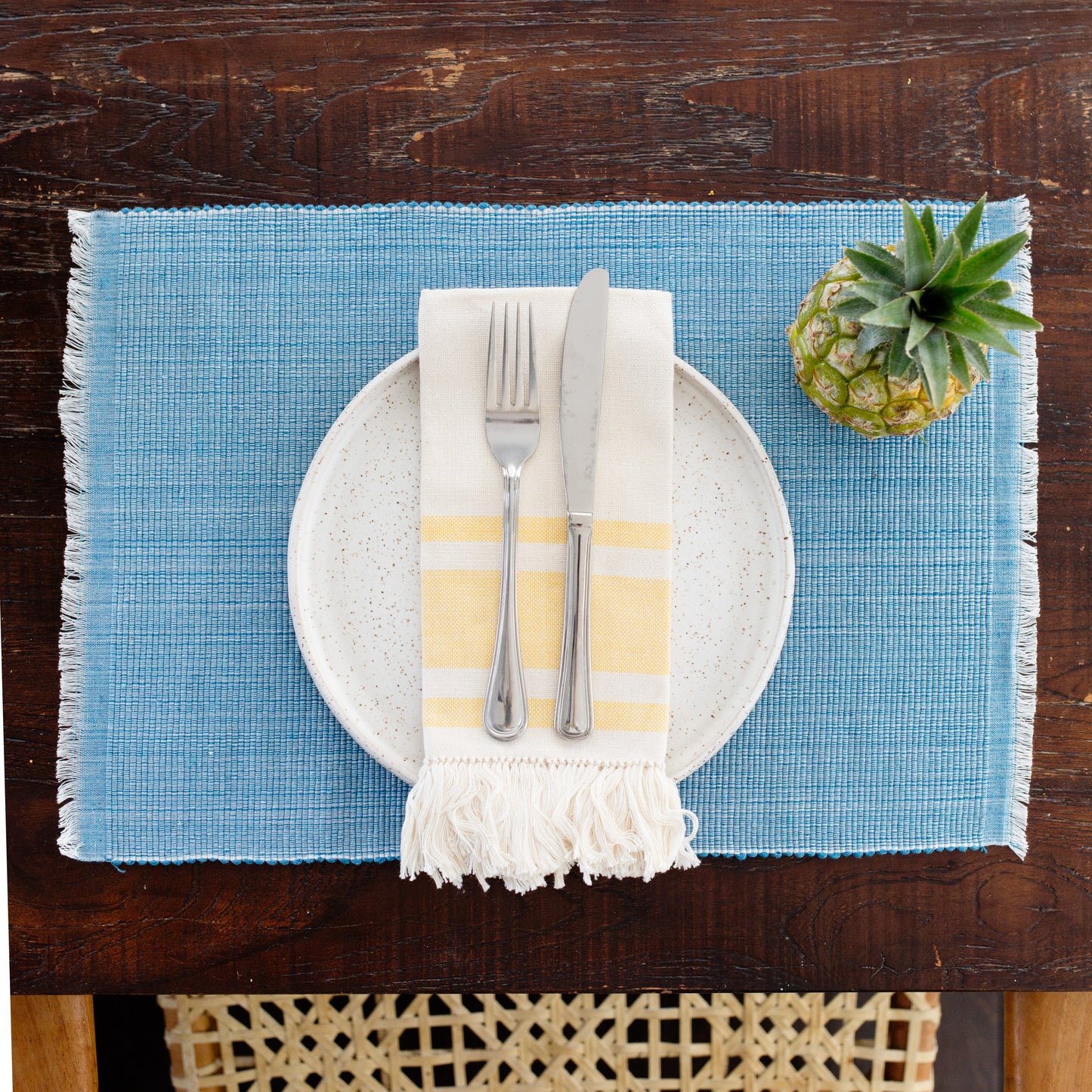 Eco-Friendly Handwoven Dining Napkins | Yellow